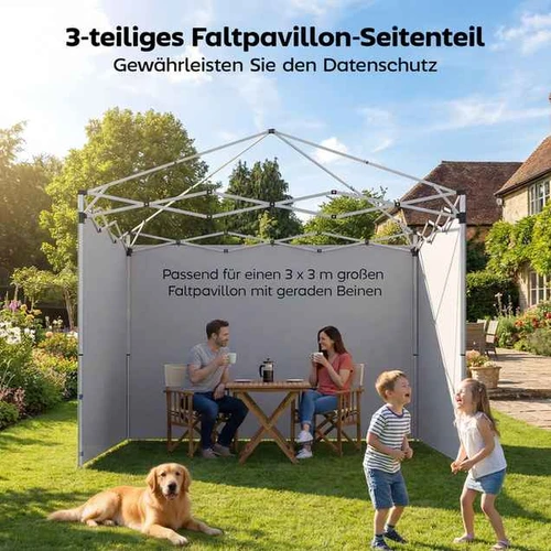 Pavėsinės šoninės plokštės, 3 vnt., 3 × 3 m pavėsinei, 300 × 200 cm - Lauko baldų uždangalai