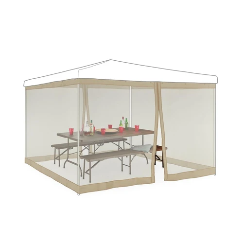 Pavėsinės tinklelis nuo vabzdžių Relaxdays 10035879.0, 2 šoninės dalys, Smėlio, 3 × 3 m