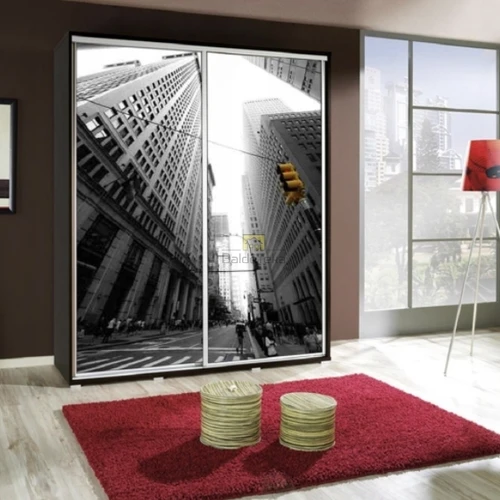 Patvarus aliuminio bėgelių spintų komplektas