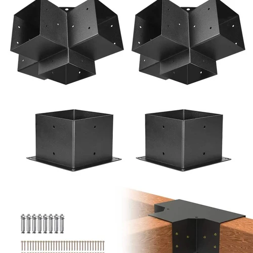 Pergolės laikiklių rinkinys, 6x6 colių, 2 vnt., mediniai kampiniai laikikliai