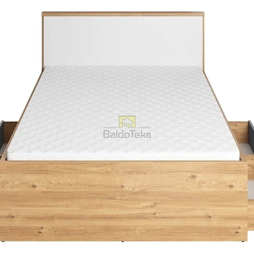 Moderni ąžuolo/pilkos/baltos spalvos lova