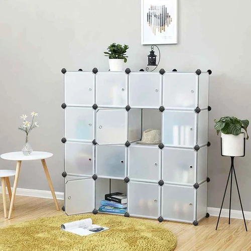 Plastikinė batų lentyna LPC44BS, 16 skyrių - Batų dėžės, stovai
