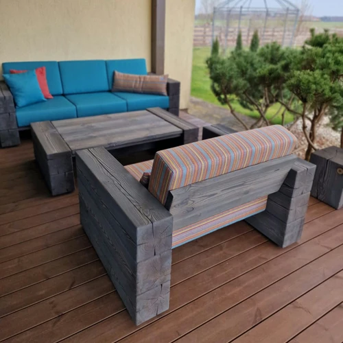 Platintas lauko fotelis, deginta mediena ¦ TIMBER - Foteliai, sofos