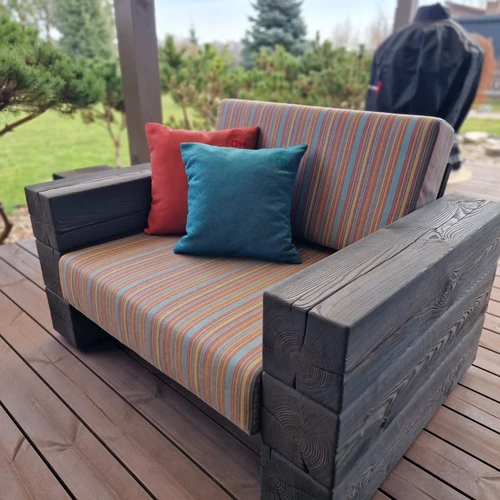 Platintas lauko fotelis, deginta mediena ¦ TIMBER - Foteliai, sofos