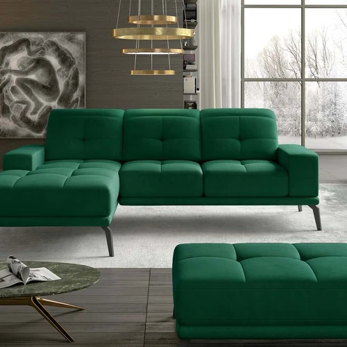 Stilinga Torrense kampinė sofa su kilnojama galvos atrama ir pufu