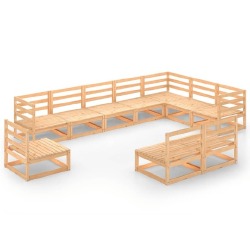 Poilsio komplektas, pušies medienos masyvas, 10 dalių - Lauko baldų komplektai