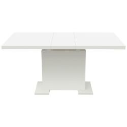 Prailginamas valgomojo stalas, labai blizgus, baltas - Stalai