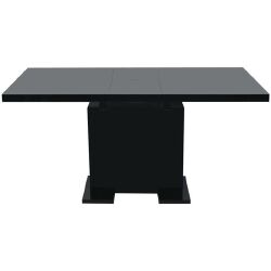 Prailginamas valgomojo stalas, labai blizgus, juodas - Stalai