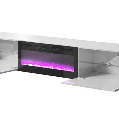 Moderni sieninė spintelė su blizgiu MDF fasadu ir pečių vyriais