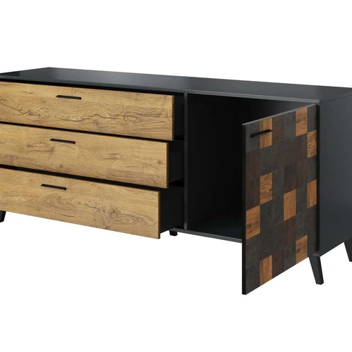 Moderni spinta antracito ir dekor spalvų deriniu