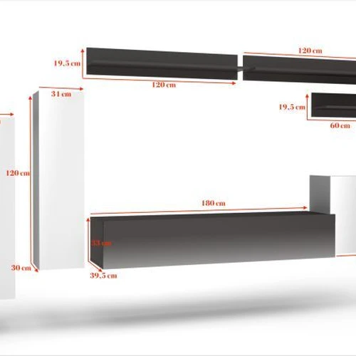 Stilingas TV stovas 180x21x33 cm