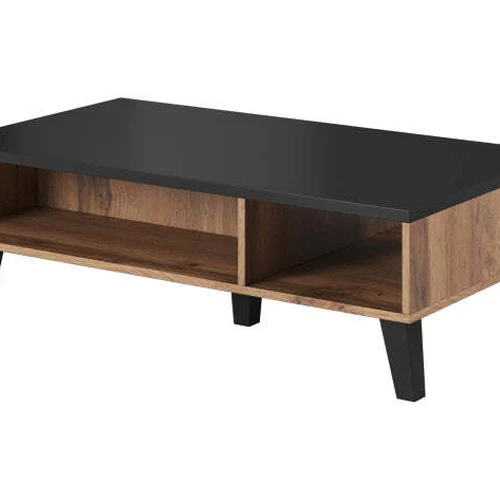 Modernus stalas su natūralia mediena ir 15 cm aukščio kojomis