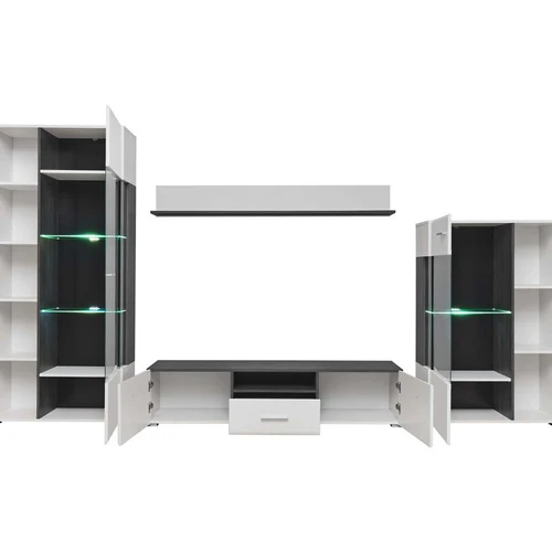 Erdvi spinta su folijuotu ąžuolu ir juodomis kojomis