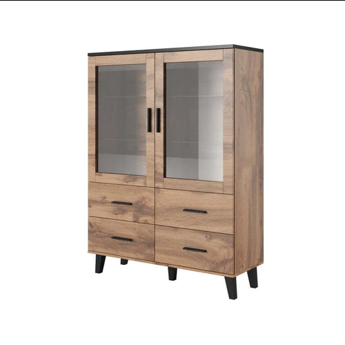 Moderni spinta su natūralios medienos rankenomis ir kojomis