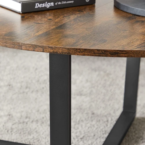 Kavos staliukas su vintažiniu dizainu ir plieno konstrukcija