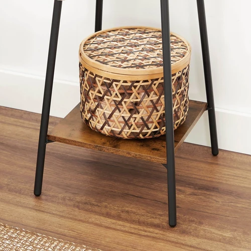 Vintažinė ruda-juoda paltų kabykla iš medžio drožlių plokštės ir plieno