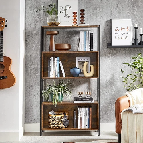 Knygų lentyna su apsaugos nuo apvirtimo įtaisais