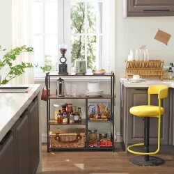 Pramoninio stiliaus virtuvės lentynos su tinkliniais krepšeliais - Vežimėliai, lentynos, priedai