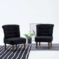 Prancūziško stiliaus kėdė, juoda, audinys