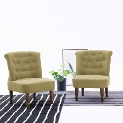 Prancūziško stiliaus kėdė, žalia, audinys