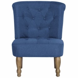 Prancūziško stiliaus kėdės, 2 vnt., mėlynos spalvos, audinys - Foteliai