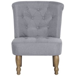 Prancūziško stiliaus kėdės, 2 vnt., šviesiai pilkos, audinys - Foteliai