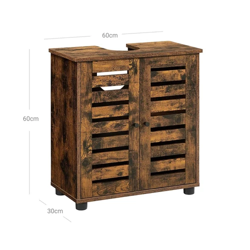 Vintažinės rudos spalvos kosmetinis komplektas iš medžio drožlių plokštės