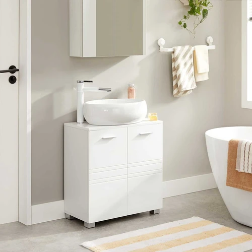 Stabili vonios spintelė su neapsvyrančiais apkaustais