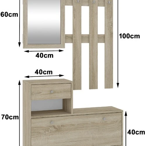 Tvarkingumo sprendimas prieškambariui su kabyklomis