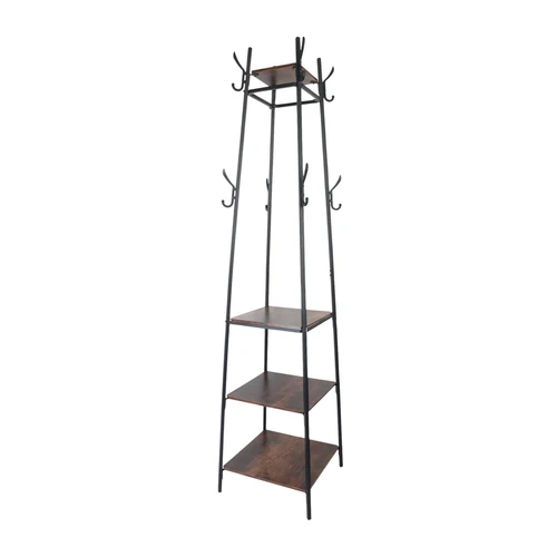 Prieškambario kabykla Relaxdays 10051414, 8 kabliukai ir 4 lentynos, 43 × 180 × 43 cm