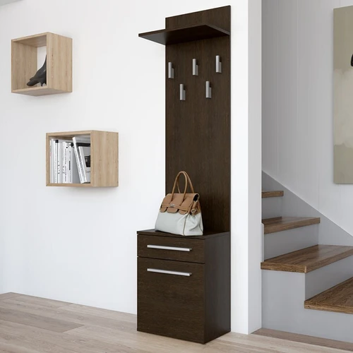 Modernus prieškambario komplektas tamsiai rudos spalvos