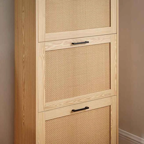 Prieškambario spinta 60x24x127cm., šviesiai rudos/juodos spalvos - Spintos