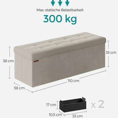 Prieškambario suoliukas 38x110x38cm., baltos spalvos - Batų dėžės, stovai