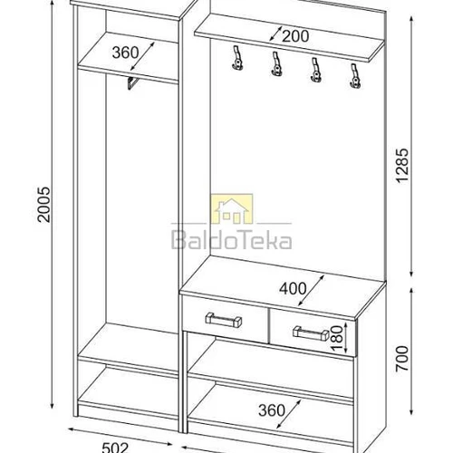 Ergonomiškas spintos modelis su veidrodžiu ir individualiu spalvų pasirinkimu