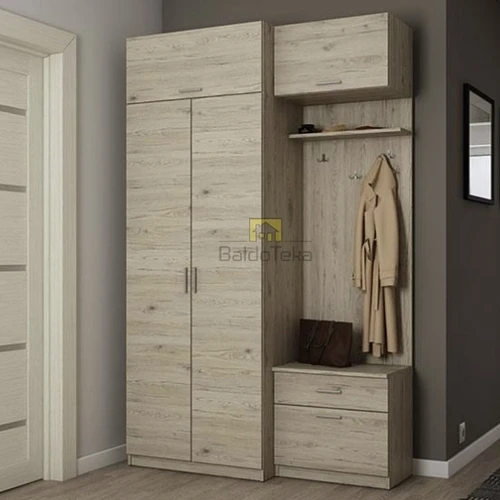 Praktiška spinta 140x225x52 cm, 18 mm LMDP, spalva pagal pageidavimą