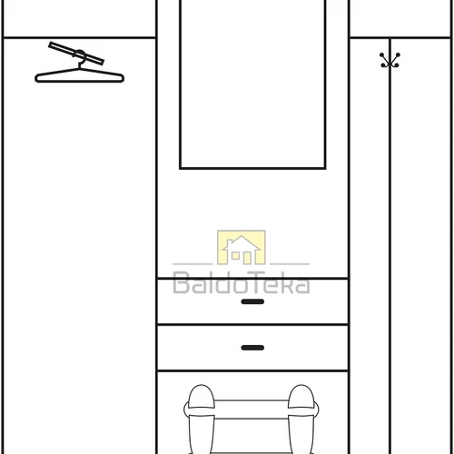 Stilinga spinta su veidrodžiu, 42 cm gylio, LMDP