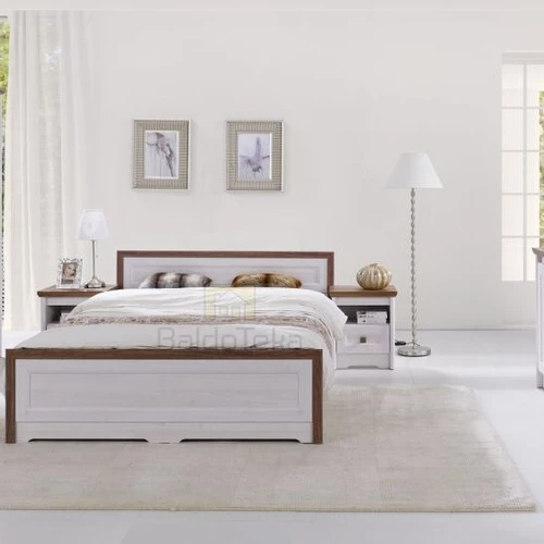 Elegantiška 160×200 cm lova, be čiužinio, laukinio ąžuolo dizainas |