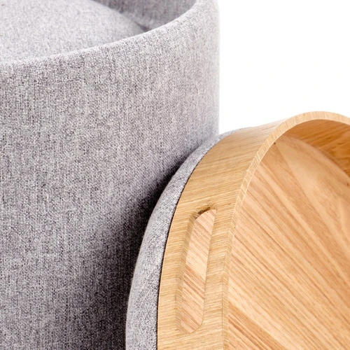 Dvigubos audinio pagalvės su laikymo funkcija, šviesiai pilkos