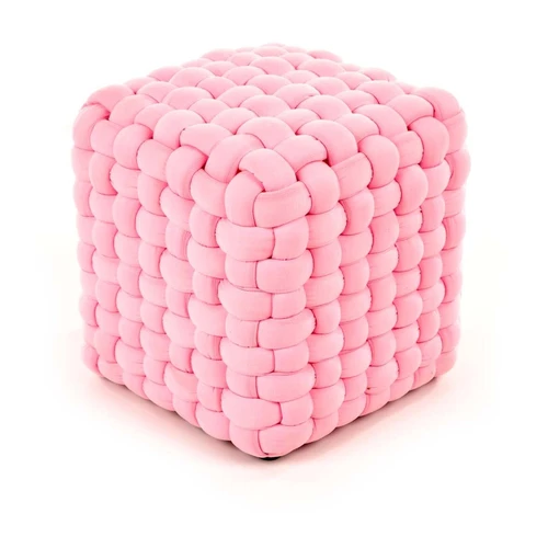 Šviesiai rožinė audinio dekoracinė pagalvė 35x35x35 cm