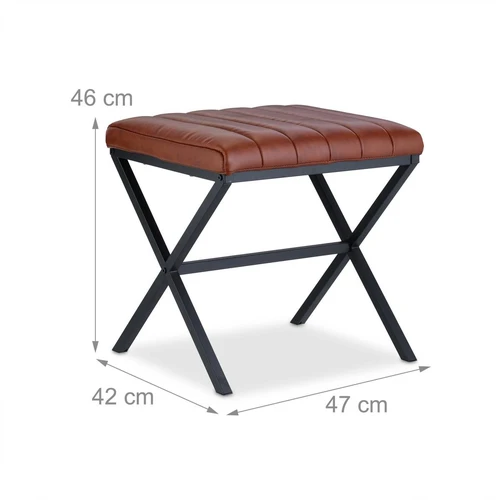 Pufas Relaxdays 10049957.0, Juoda/ruda, 47 × 46 × 42 cm - Pufai