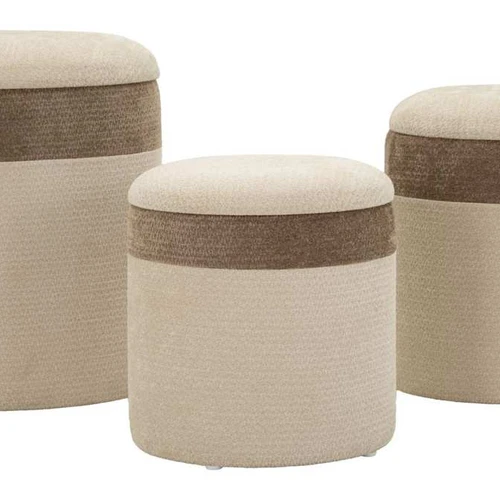 Pufų komplektas, 3 vnt, Ø 39 × 47 cm, 35 × 38 cm, 31 × 33 cm