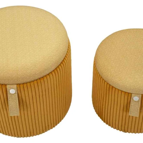Pufų rinkinys Bolzano, 2 vnt. su daiktadėžėmis, Ø 38 × 38 cm; 32 × 32 × 28 cm - Pufai