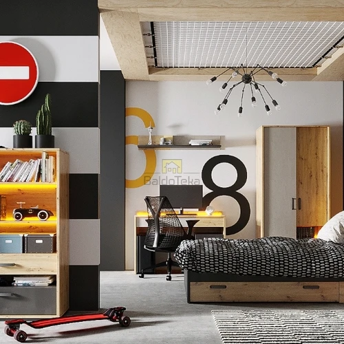 QUBIC lova su plieno ir šilko flou detalėmis