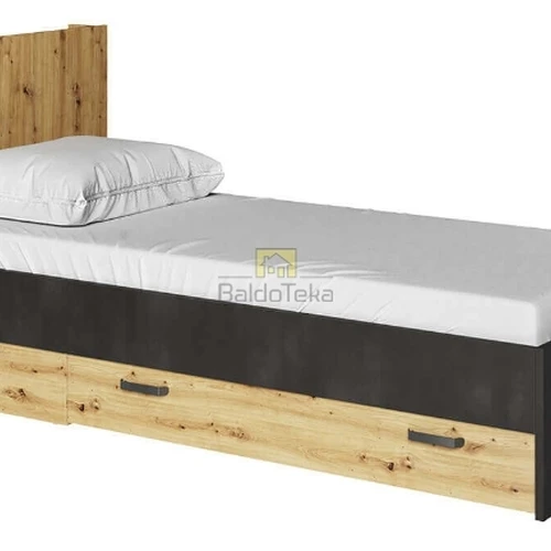 Moderni ąžuolo artisan spalvos lova be čiužinio