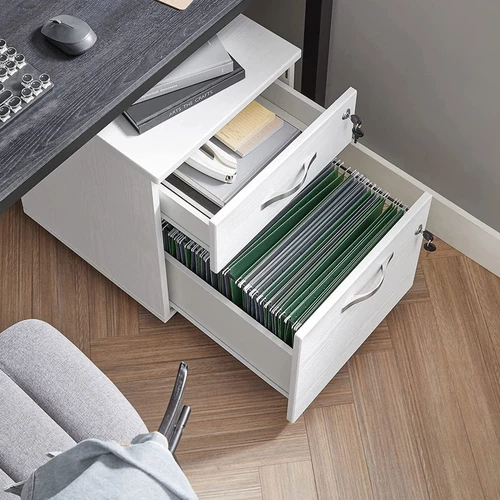 Praktiškas mobilus konteineris su ratukais ir rakinamu stalčiumi