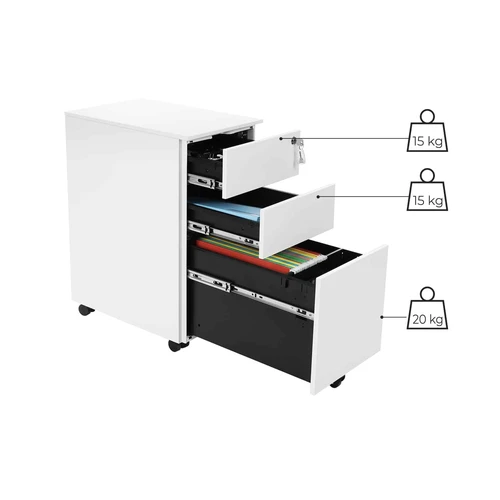 SONGMICS biuro spinta su 5 ratais ir spyna