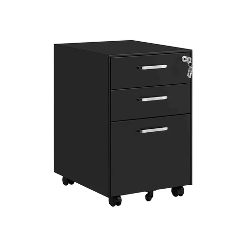 Rakinama spintelė su stalčiais, juodos spalvos