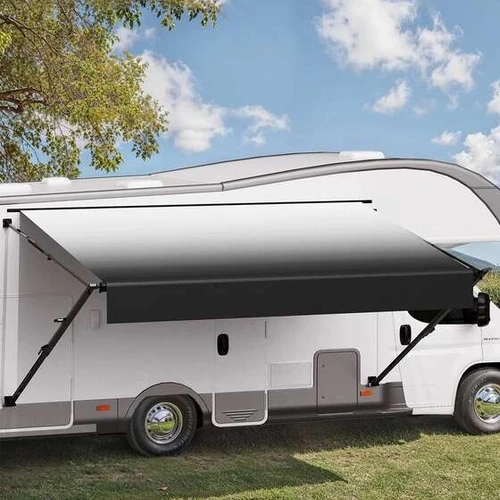 Rankinis 14' lauko RV tentų komplektas, aliuminio rėmas, juodas