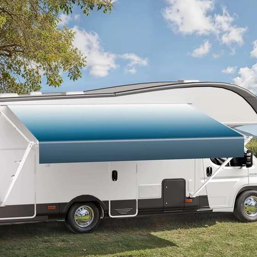 Rankinis 18' ištraukiamas RV tentų komplektas, aliuminio rėmas, mėlynas