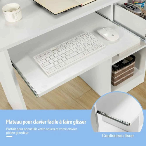 Kompiuterio stalas su elektros lizdais ir USB-C